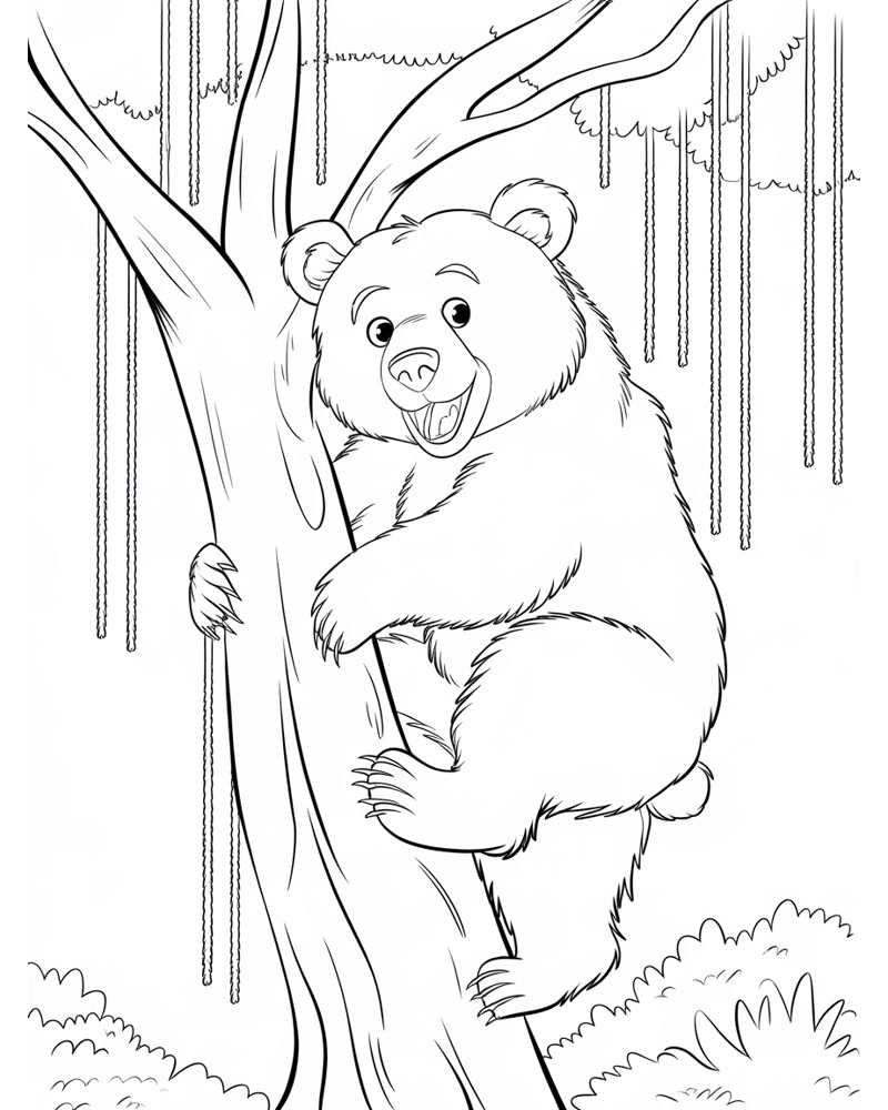 Coloriage Ours Curieux